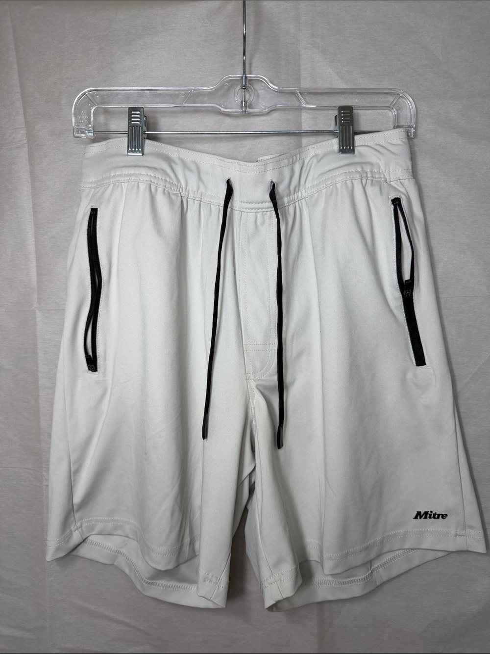 Mitre Men's cream Athletic Shorts with Black Accents